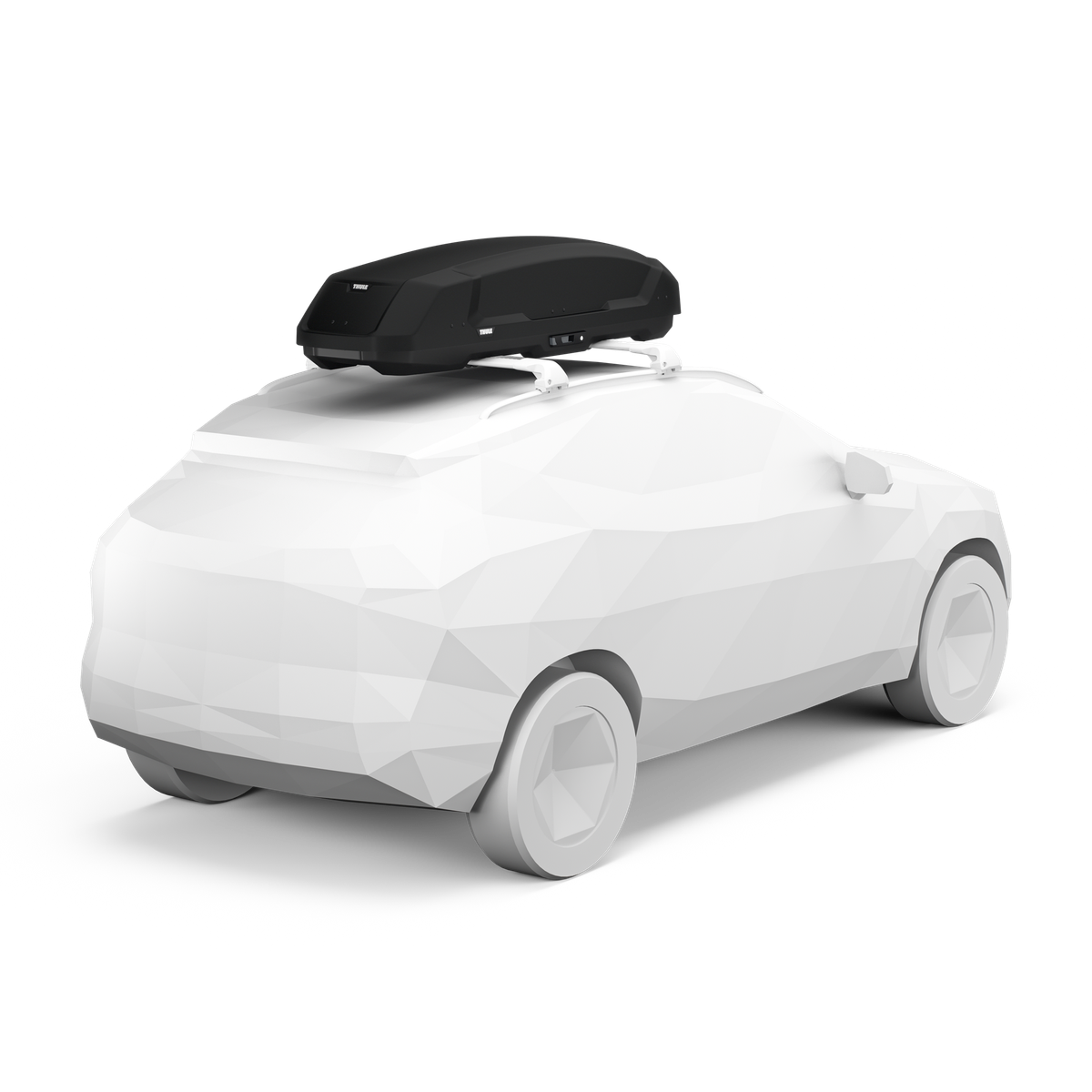 Thule Force 3 L Sport montată pe plafonul unei mașini