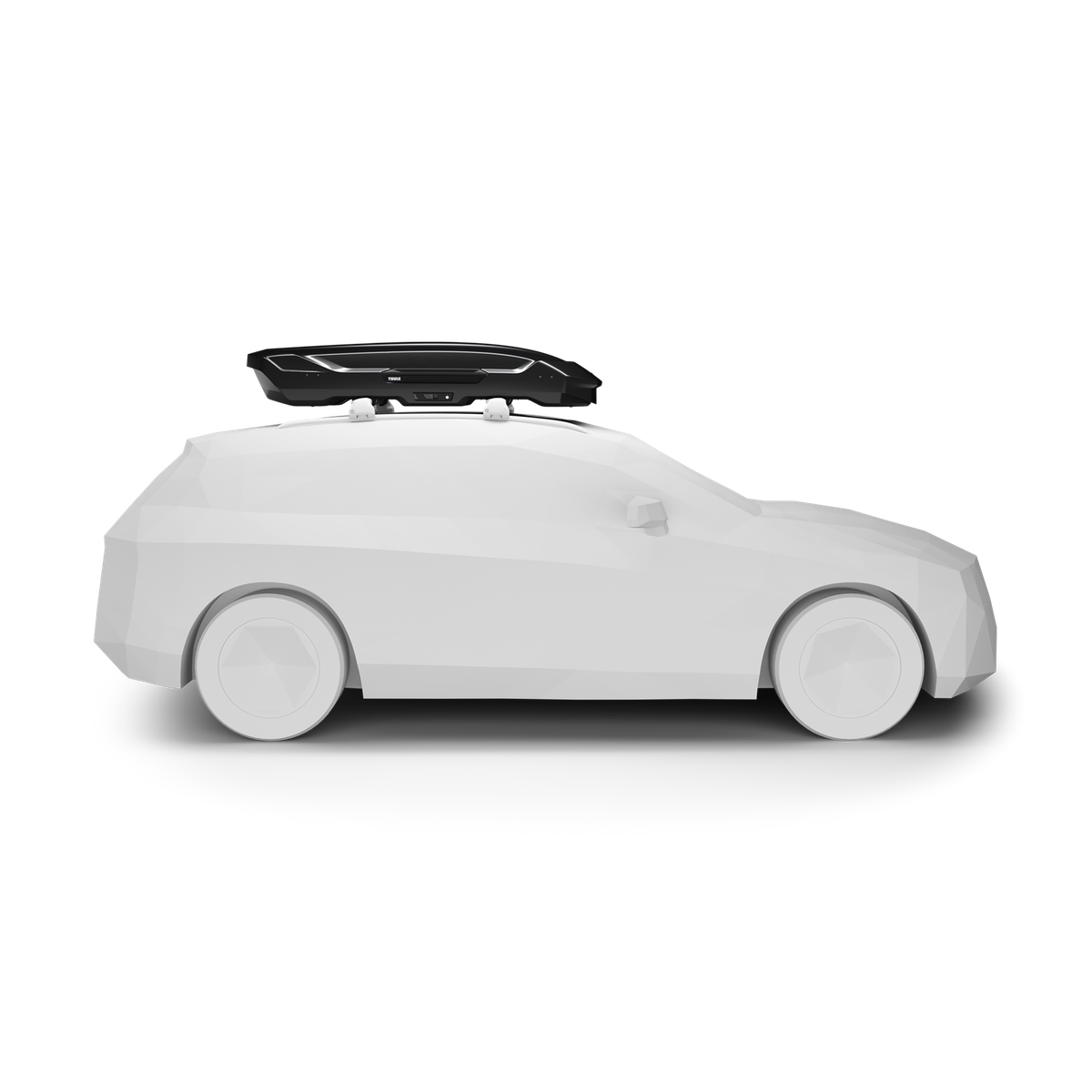 Thule Motion 3 L Low pe plafonul unei mașini, vedere laterală