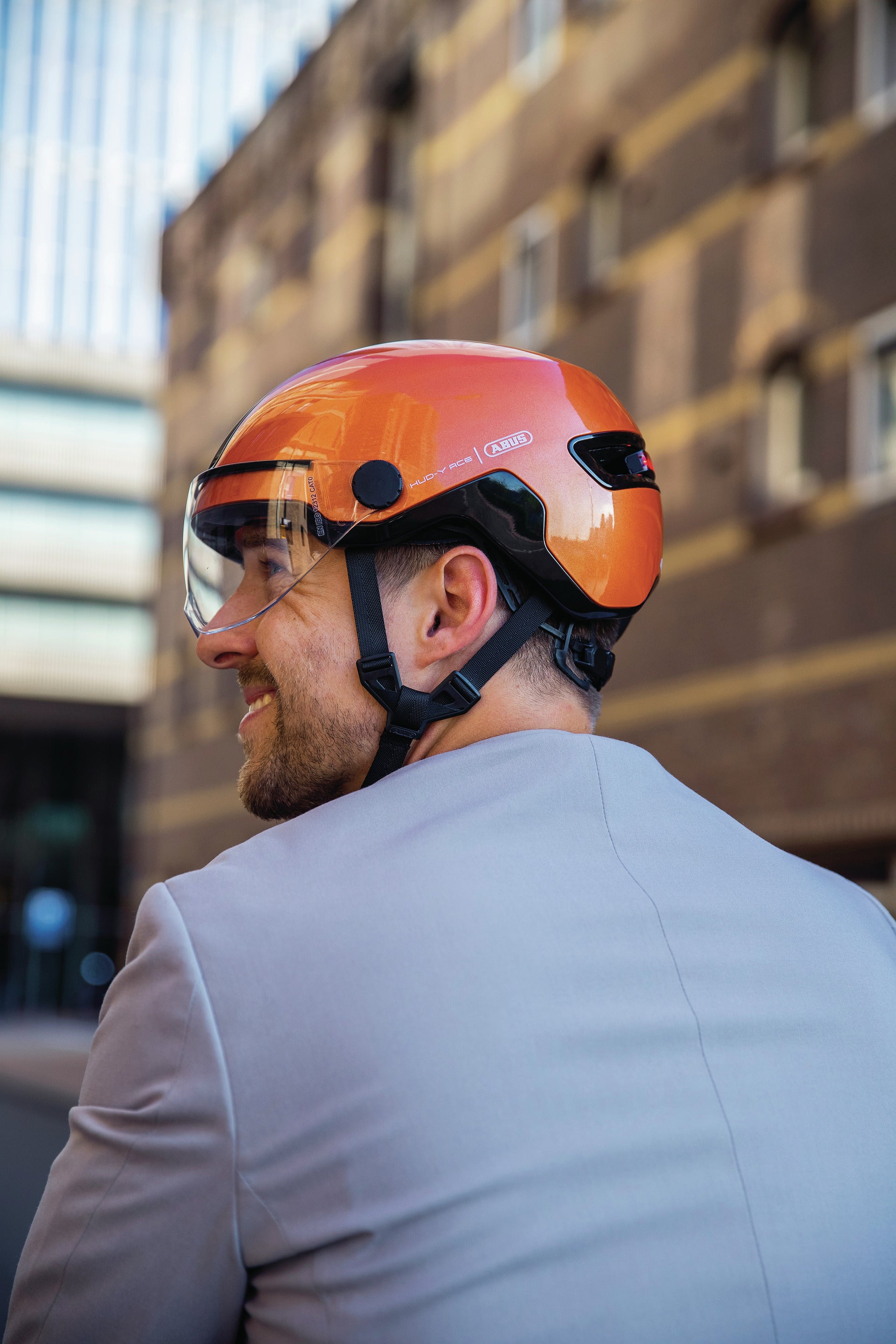 Casca bicicleta ABUS HUD-Y ACE goldfish orange