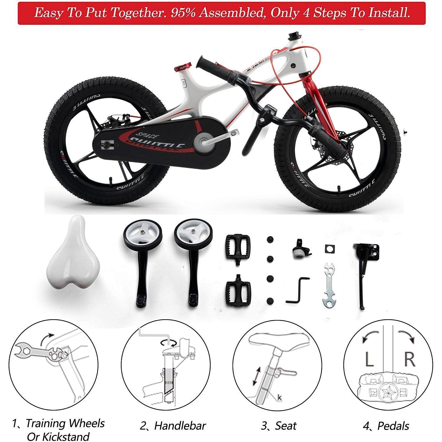 Bicicleta Copii 16 inch RoyalBaby SPACE SHUTTLE White 3