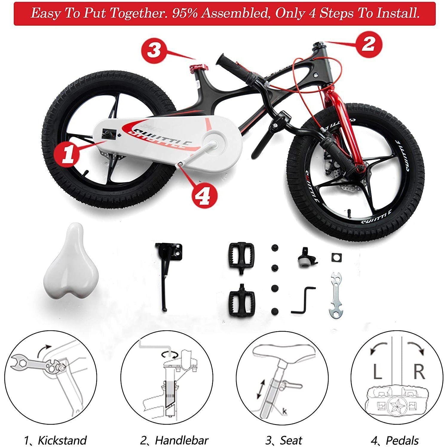 Bicicleta Copii 18 inch RoyalBaby SPACE SHUTTLE Black 4