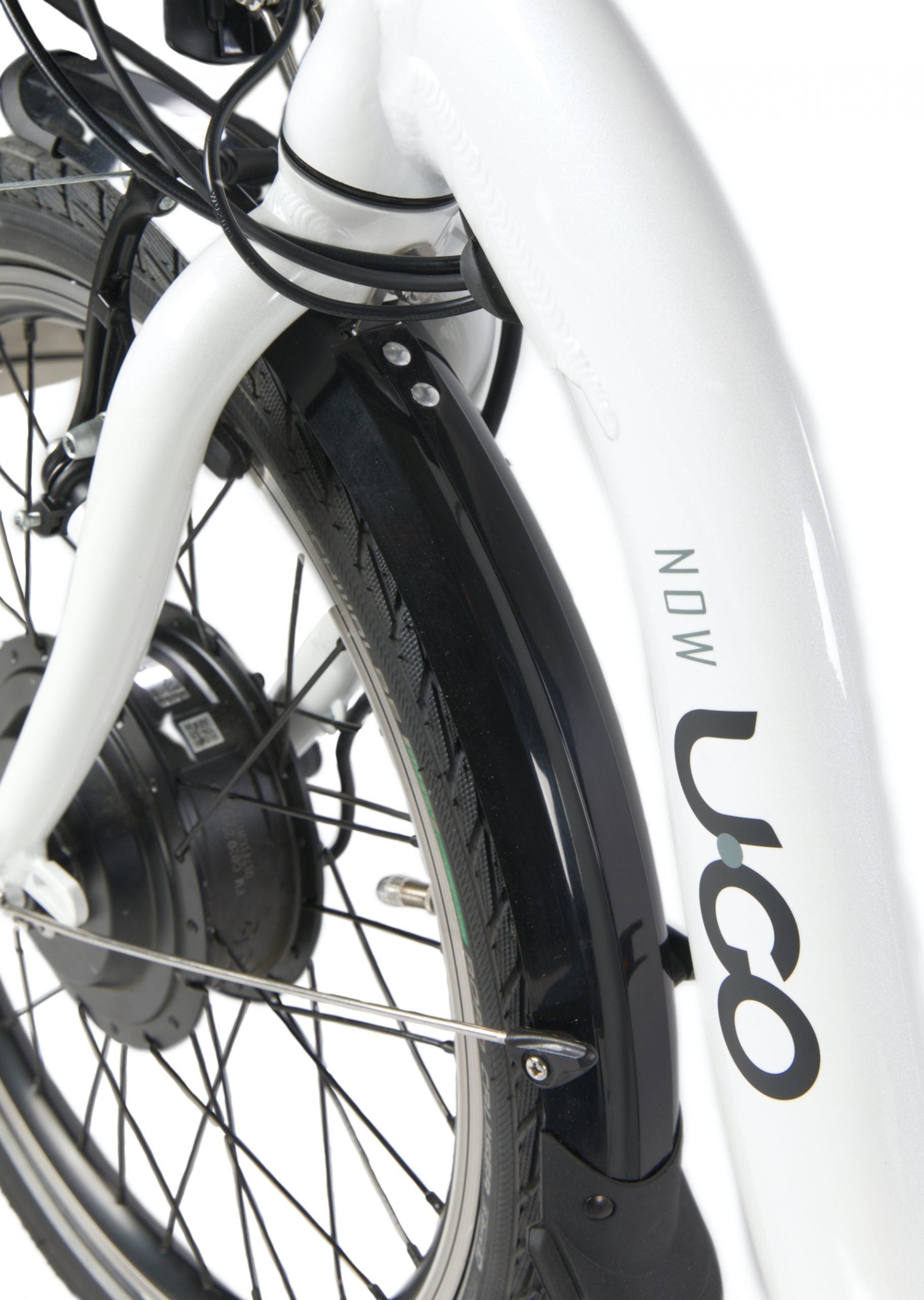 Bicicleta Pliabila Electrica Now U.GO Ei7 Alb Perlat 2 scaled 1