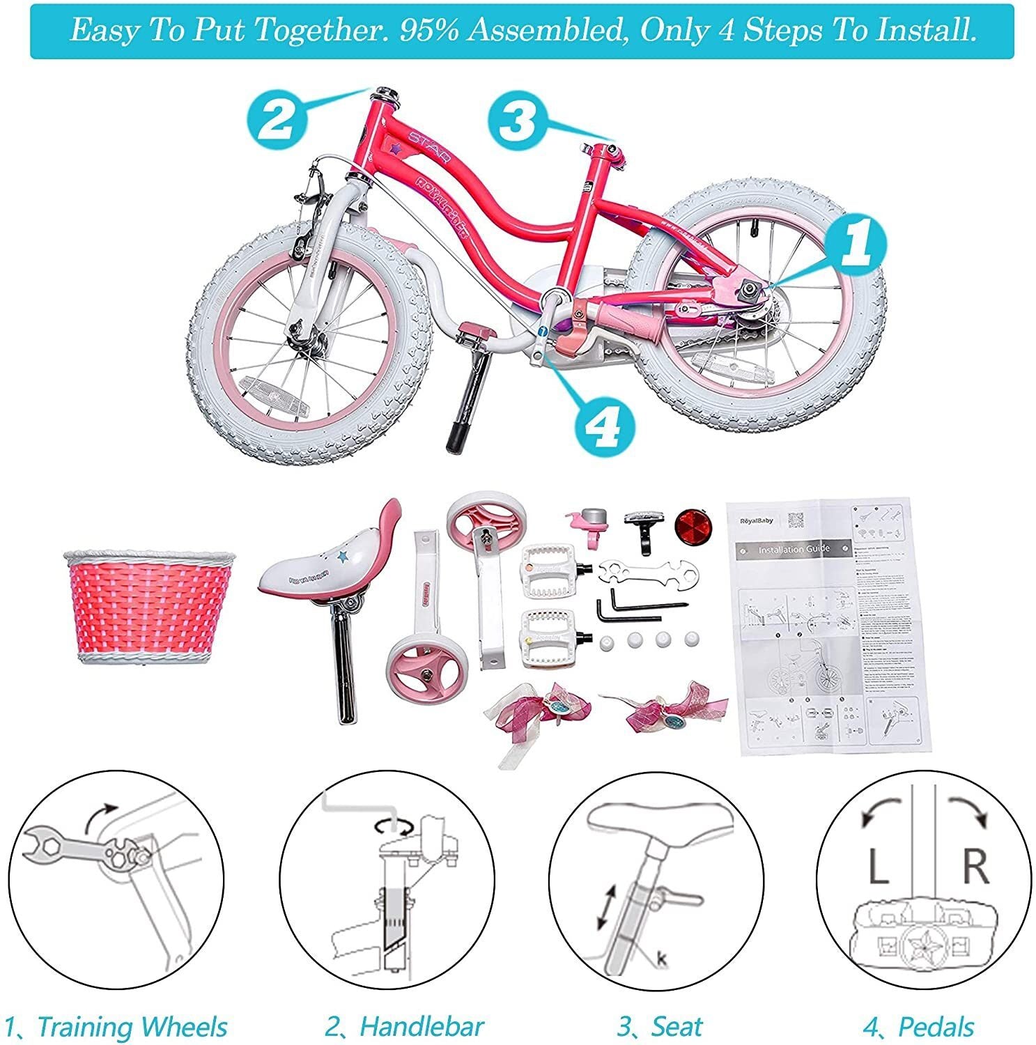 Bicicleta copii RoyalBaby Star Girl 16 Pink 3