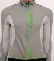 Jacheta Wind Stopper SHIMANO MTB Soft Shell Femei Sand Gray / Lime Green (S11)