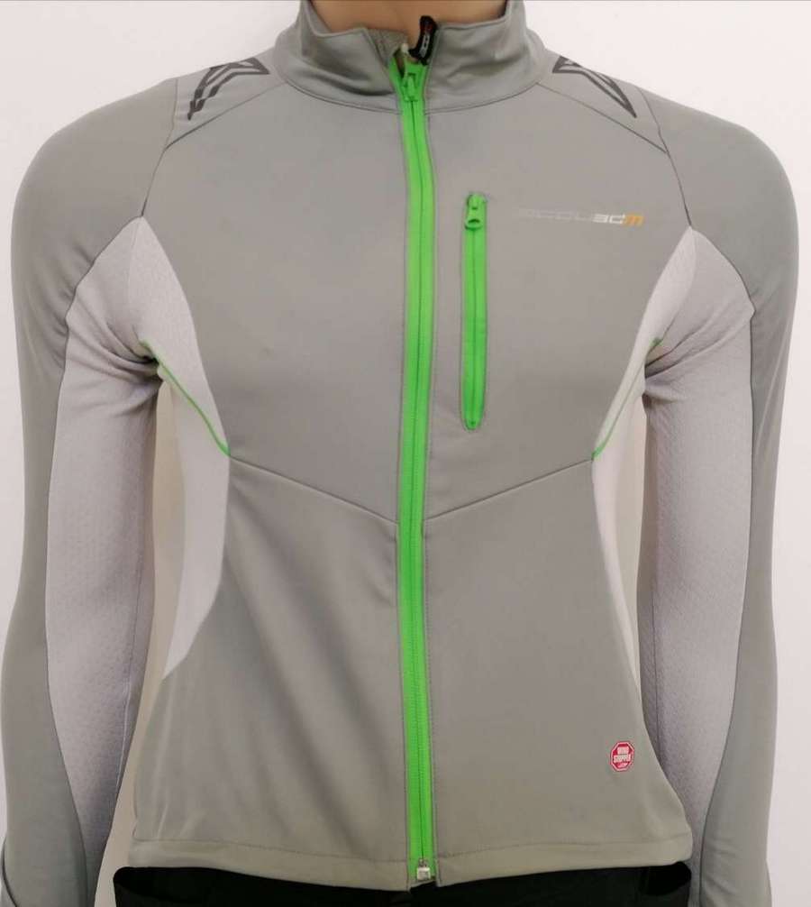 Jacheta Wind Stopper SHIMANO MTB Soft Shell Femei Sand Gray / Lime Green (S11)