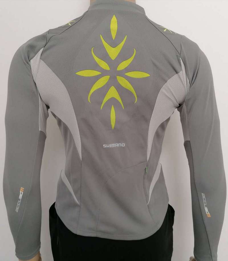 Tricou SHIMANO MTB Maneca Lunga Explorer Femei Sand Gray / Lime Green (S11)