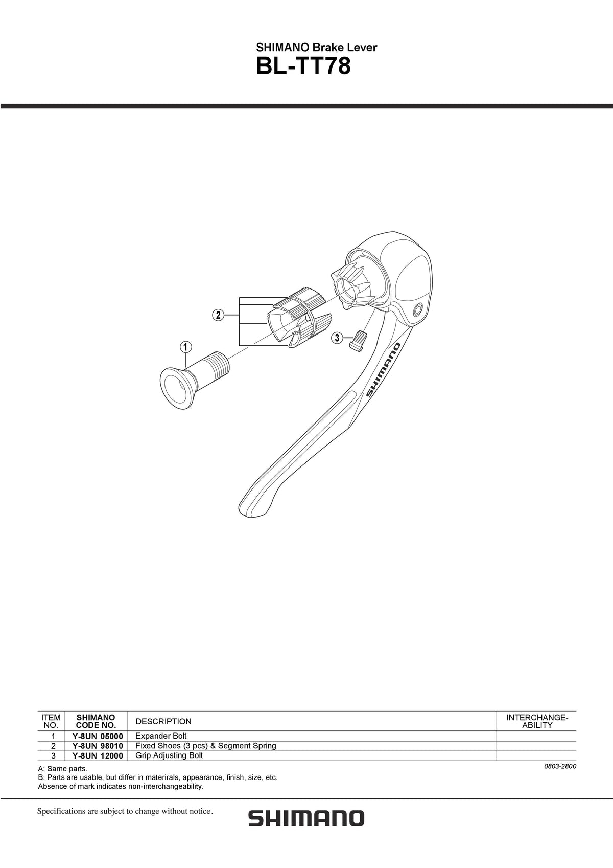 Expander Bolt SHIMANO BL-TT78