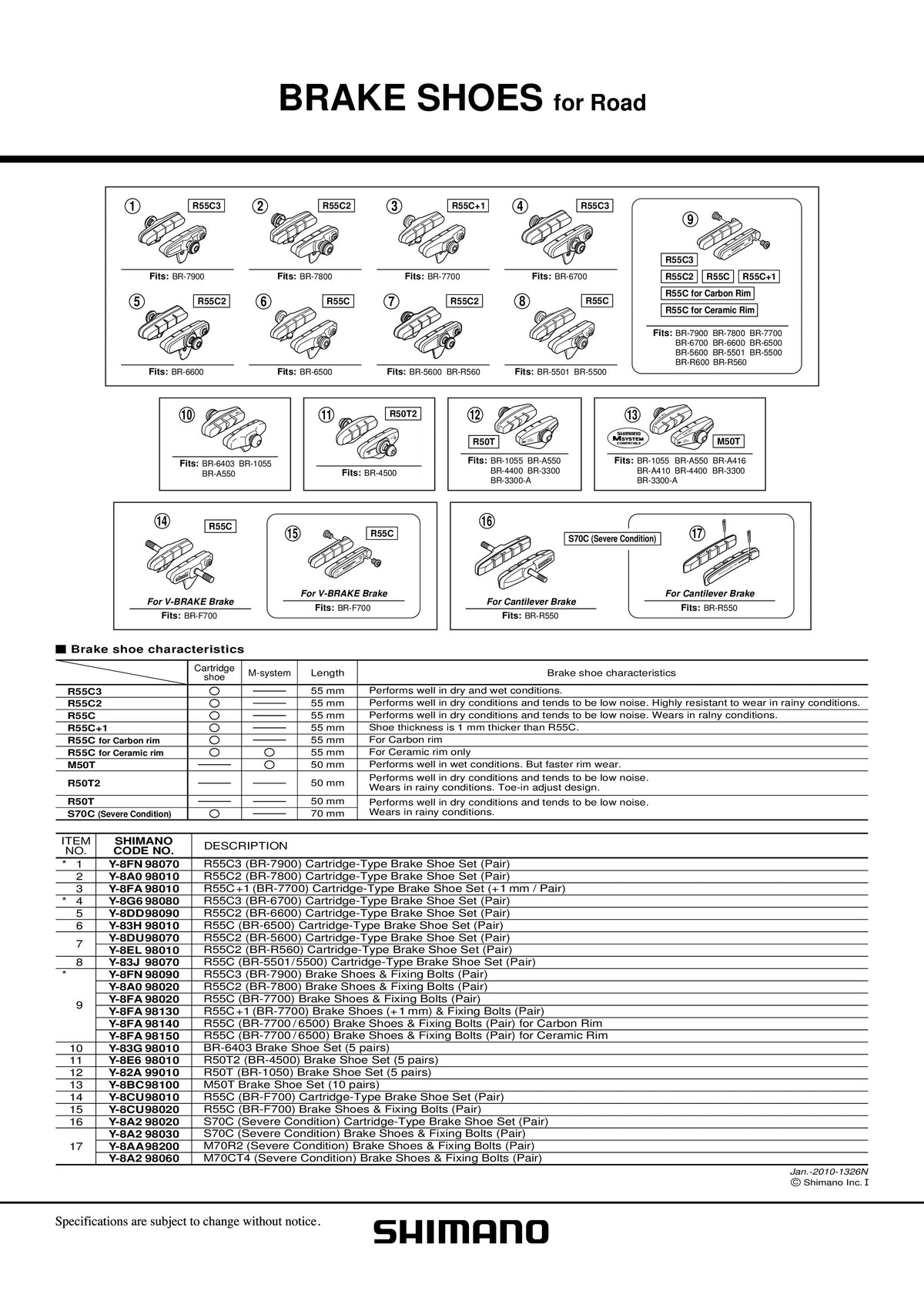 Saboti de Frana SHIMANO R55C