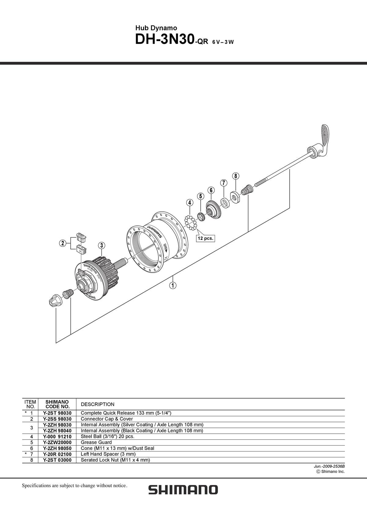 Conector si Capac SHIMANO pt. DH-3N30 (HB-NX30)