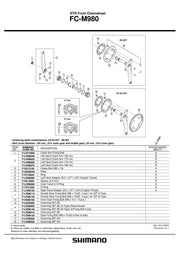 Foaie SHIMANO FC-M980 38T-AH