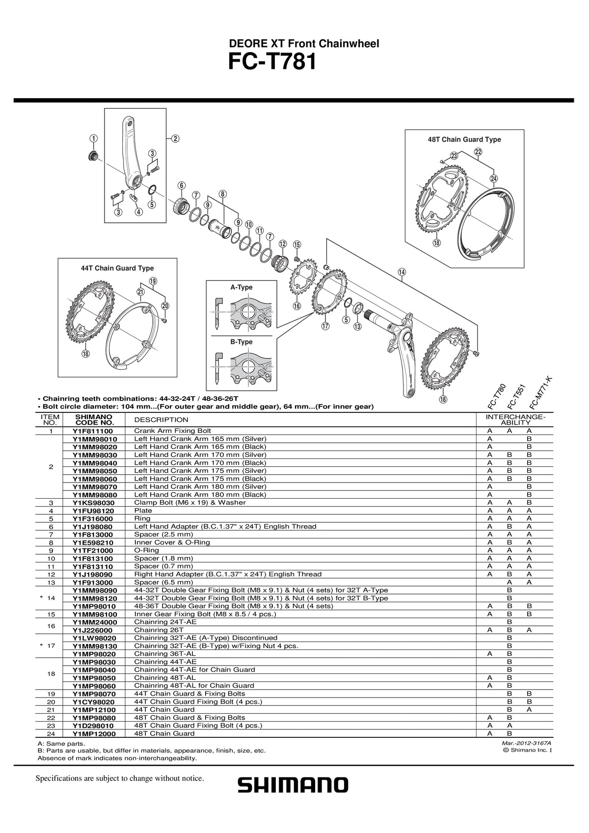 Chain Guard SHIMANO FC-T781 48T & Suruburi