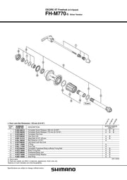 Caseta SHIMANO FH-M770-S Incl. Suruburi de Fixare