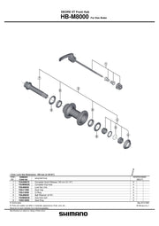 Quick Release Complet SHIMANO HB-M8000 133MM (5-1/4")