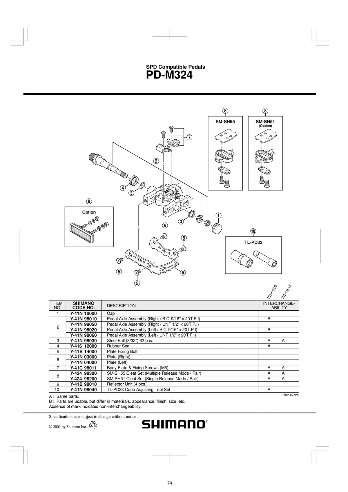 Capat SHIMANO PD-M324