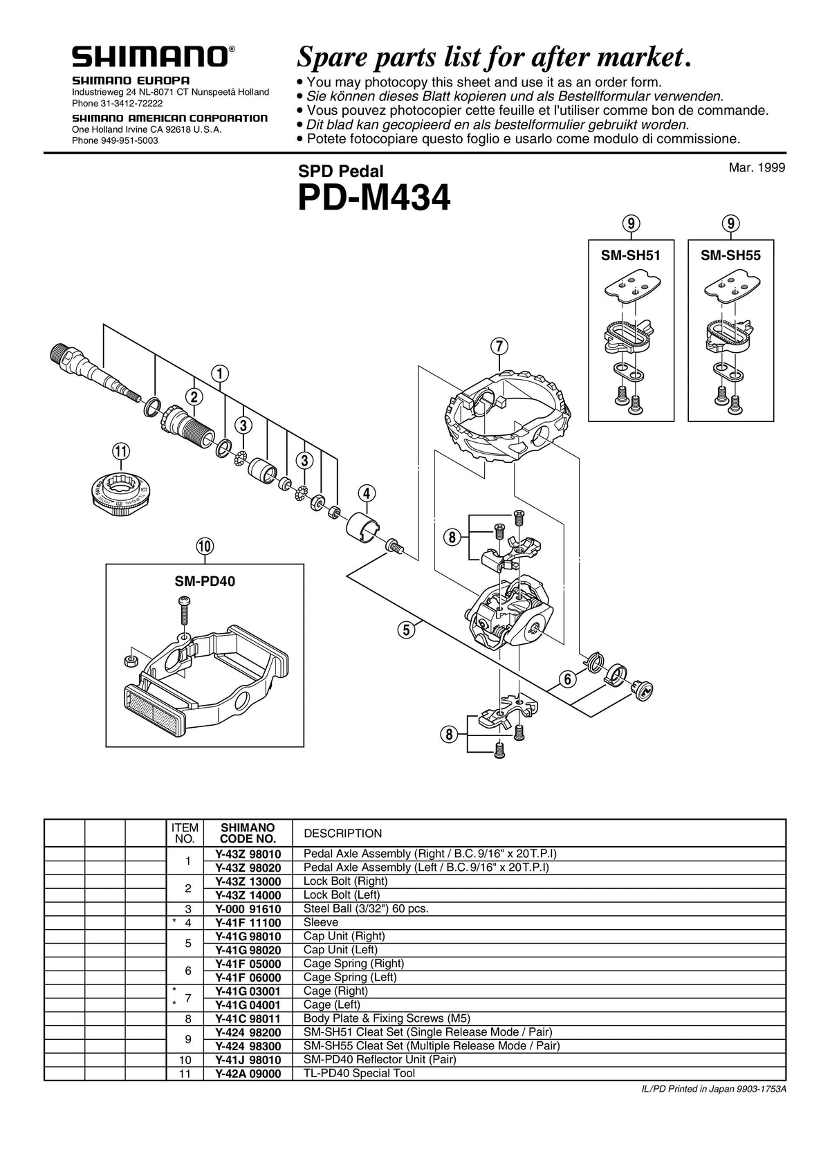Capac SHIMANO PD-M434/PD-M424 Stanga