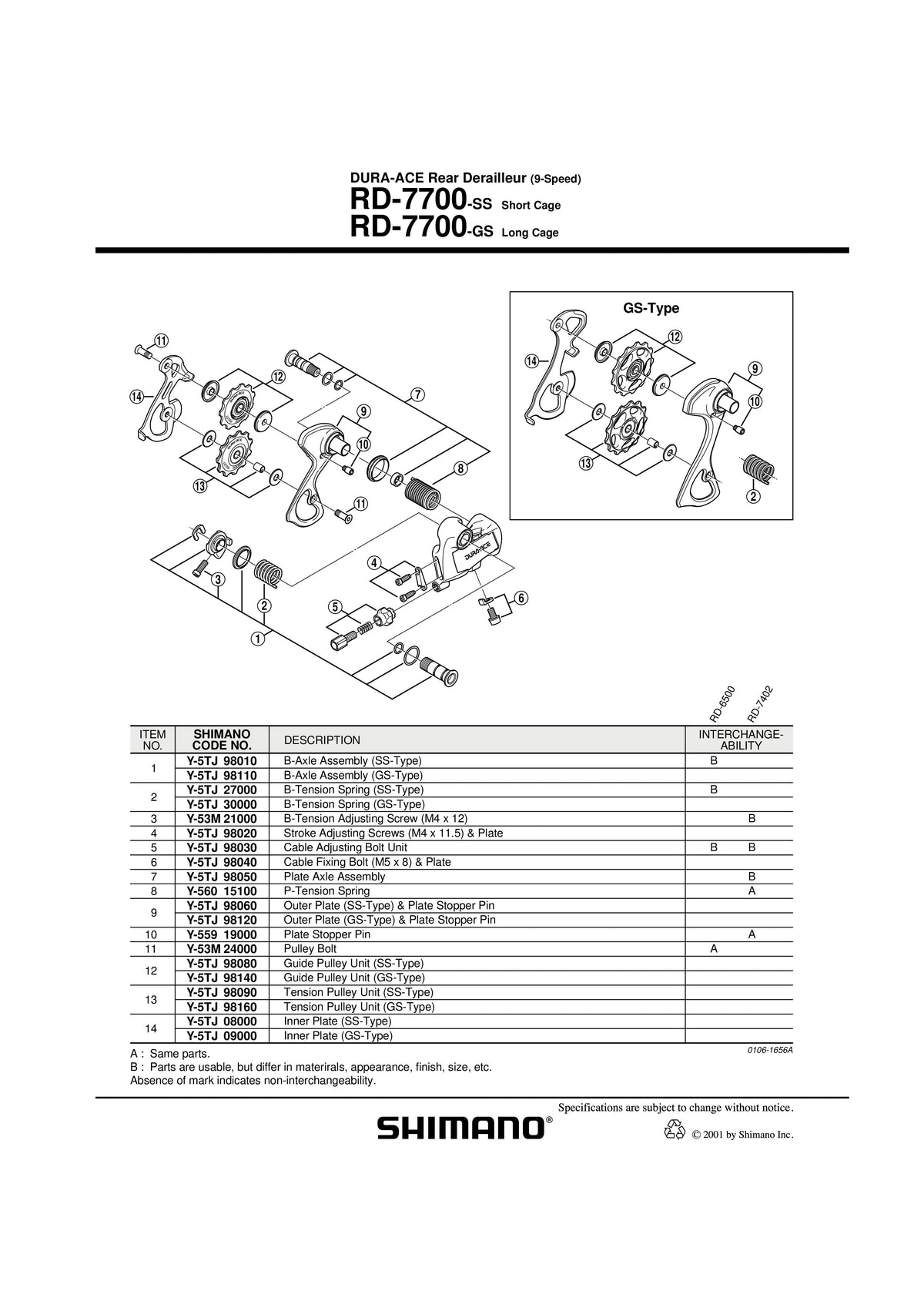 Ansamblu B-Axle SHIMANO RD-7700-SS