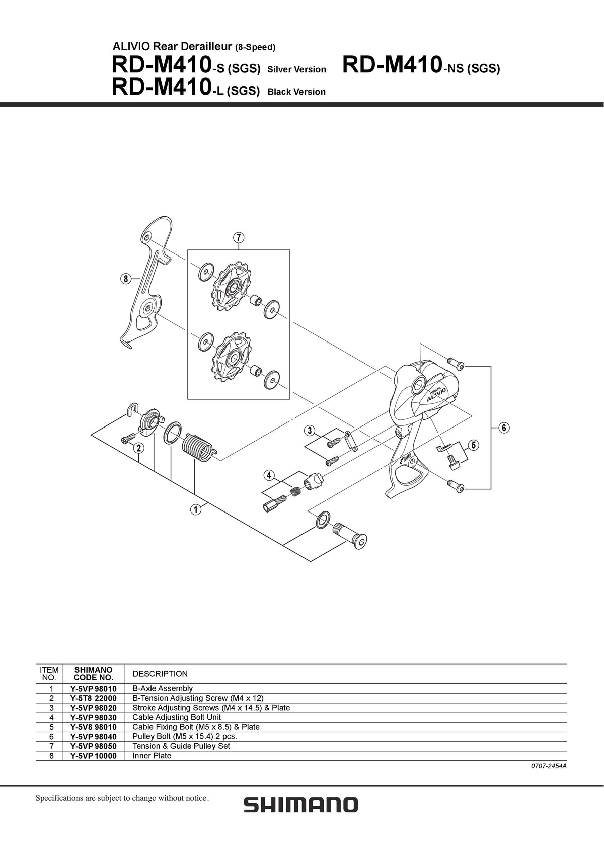 Role Schimbator Ghidare & Tensionare SHIMANO RD-M410