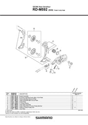 Surub Rola Ghidare & Surub Rola Tensionare pt. Role Schimbator Spate RD-M592 SHIMANO