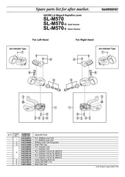 Maneta de Schimbator Ansamblu SHIMANO SL-M570 Stanga