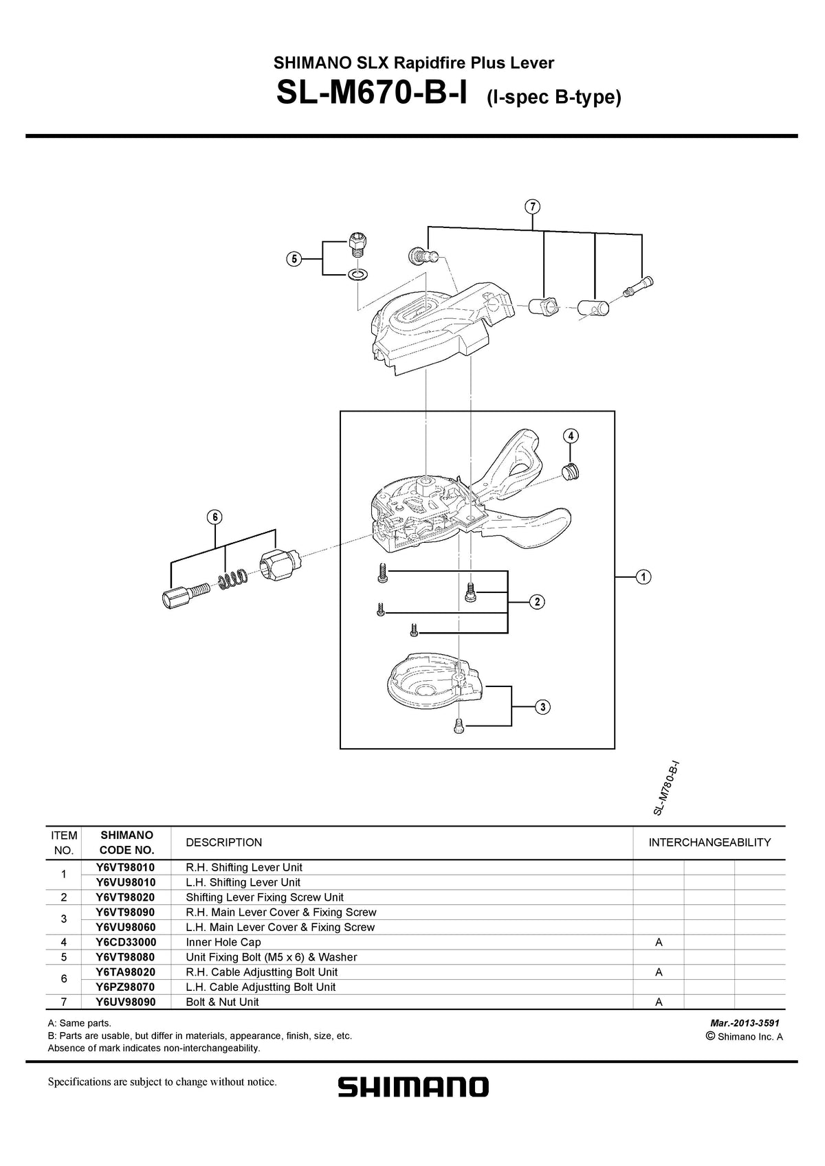 Capat Maneta SHIMANO SL-M670-B-I Stanga & Suruburi