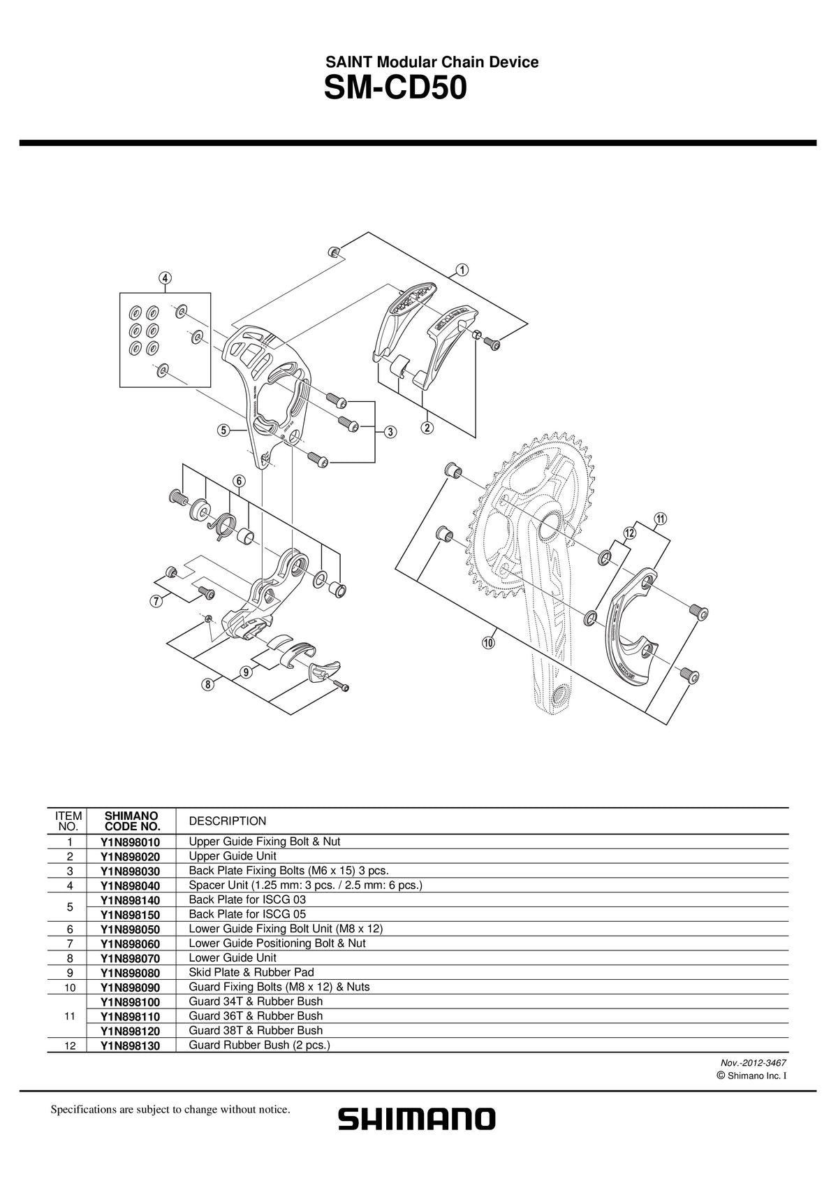 Unitate Superioara pentru Ghidaj Lant SHIMANO SM-CD50