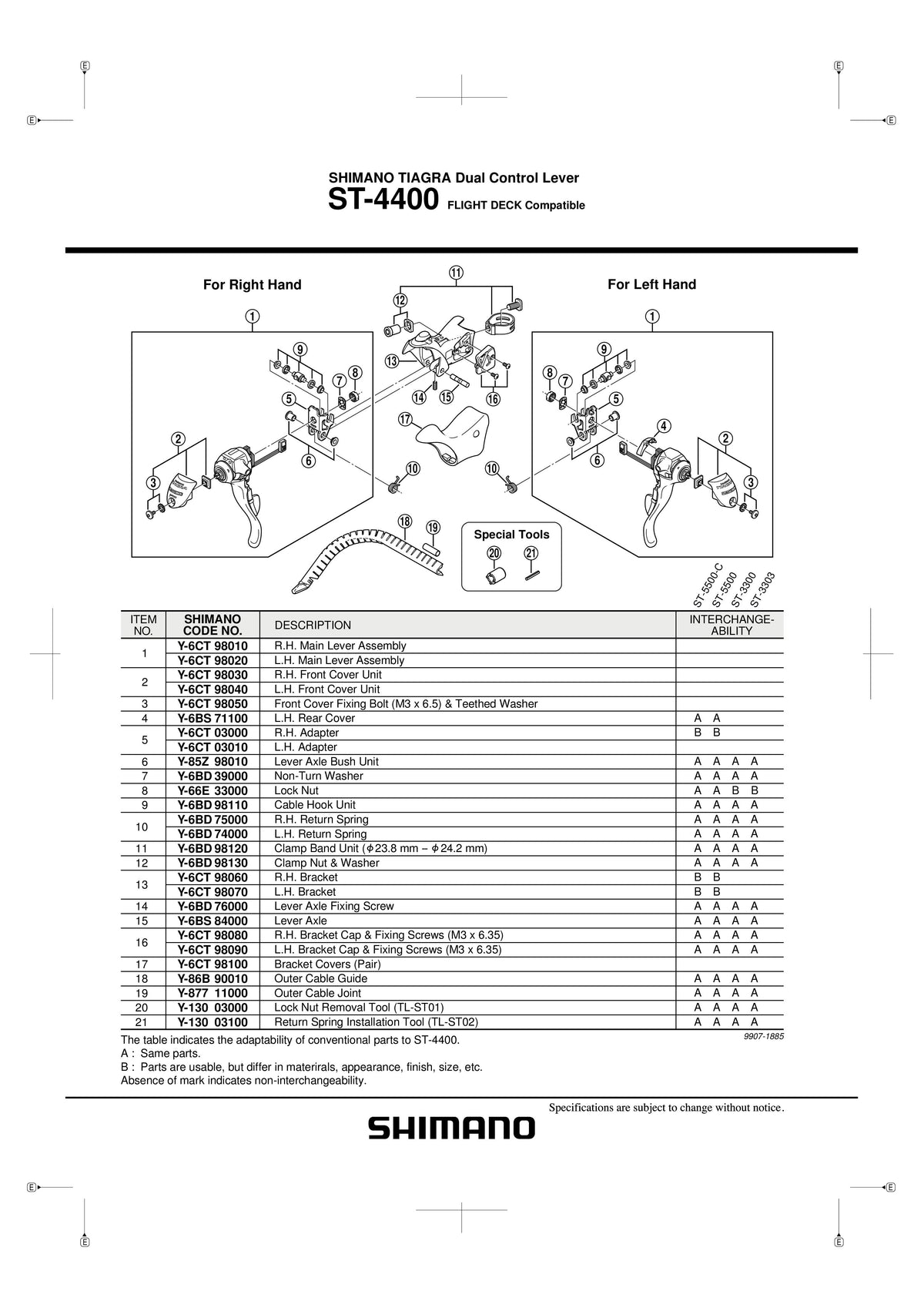 Capac Fata SHIMANO ST-4400 Stanga