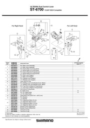 Capac Superior fara Mecanism SHIMANO ST-6700 Dreapta & Suruburi