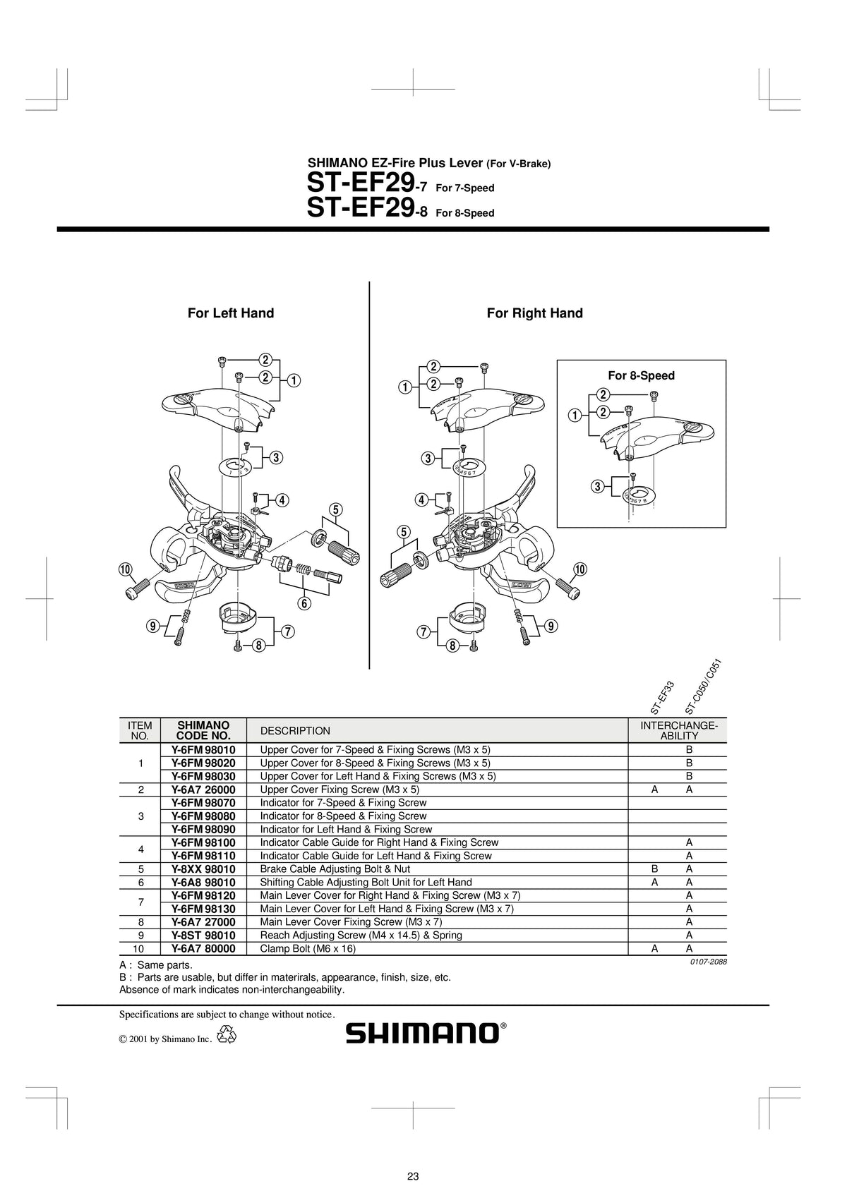 Indicator SHIMANO ST-EF29 Stanga & Suruburi de Fixare
