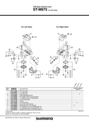 Capac Inferior SHIMANO ST-M975 Dreapta & Suruburi