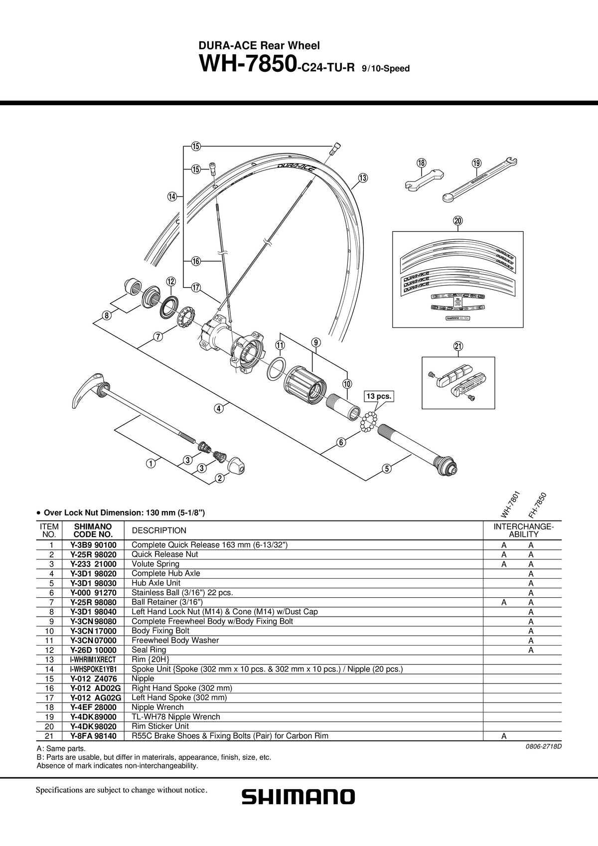 Stickere pt. Janta SHIMANO WH-7850-C24-TU-R