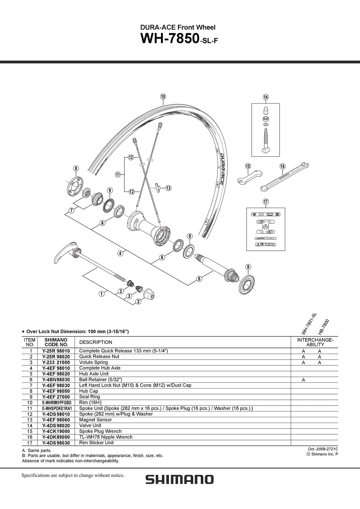 Stickere pt. Janta SHIMANO WH-7850-SL-F
