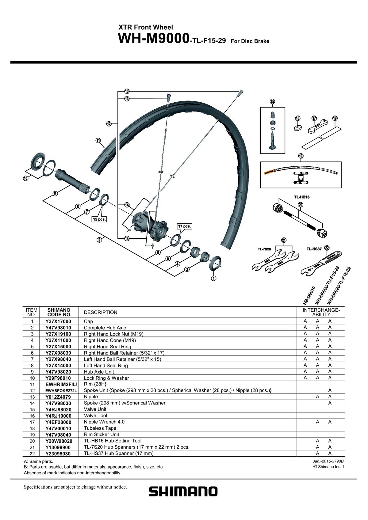 Niplu SHIMANO WH-M9000-TL-F15-29