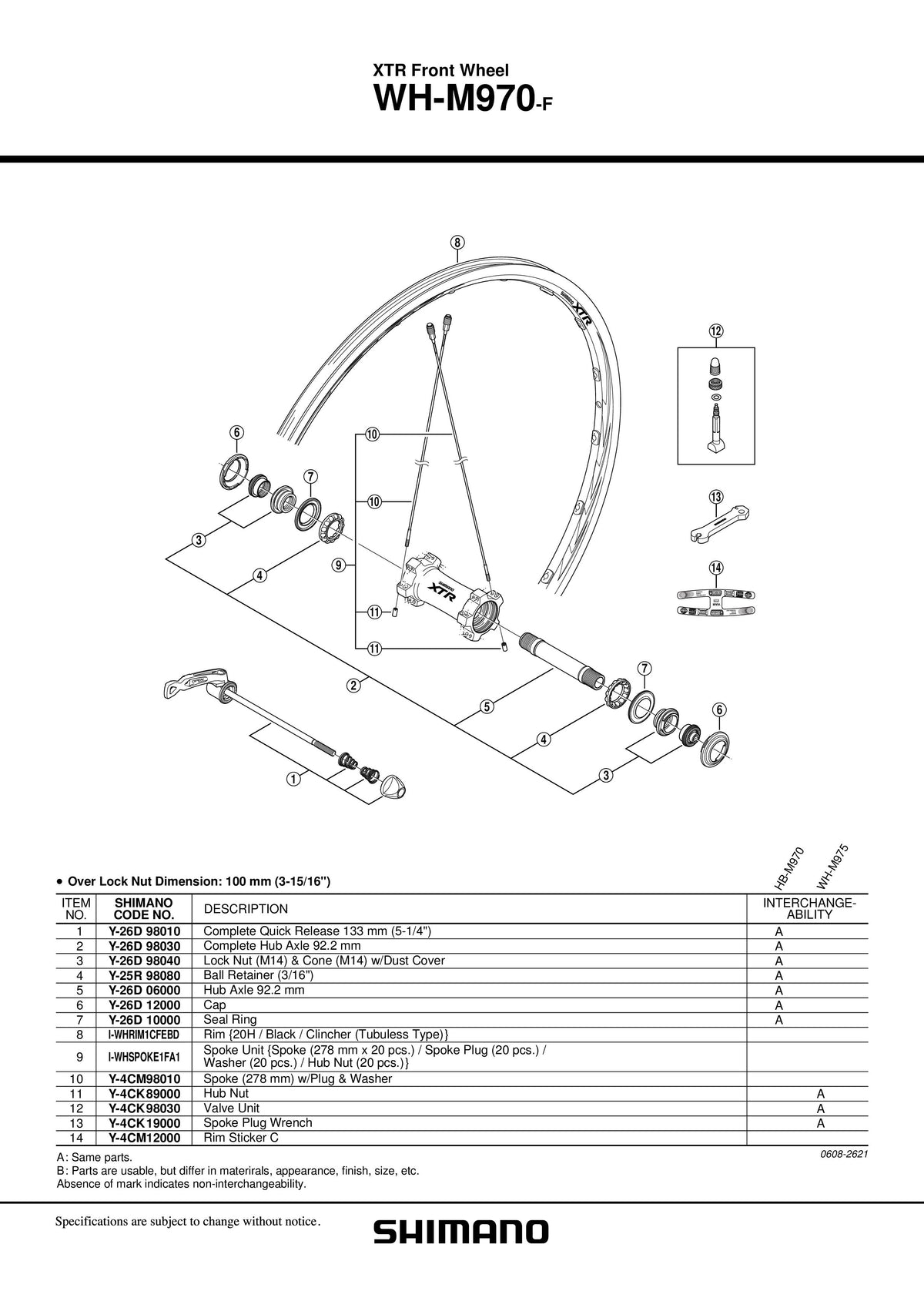 Spita SHIMANO WH-M970-F 278MM & Capat/Saiba