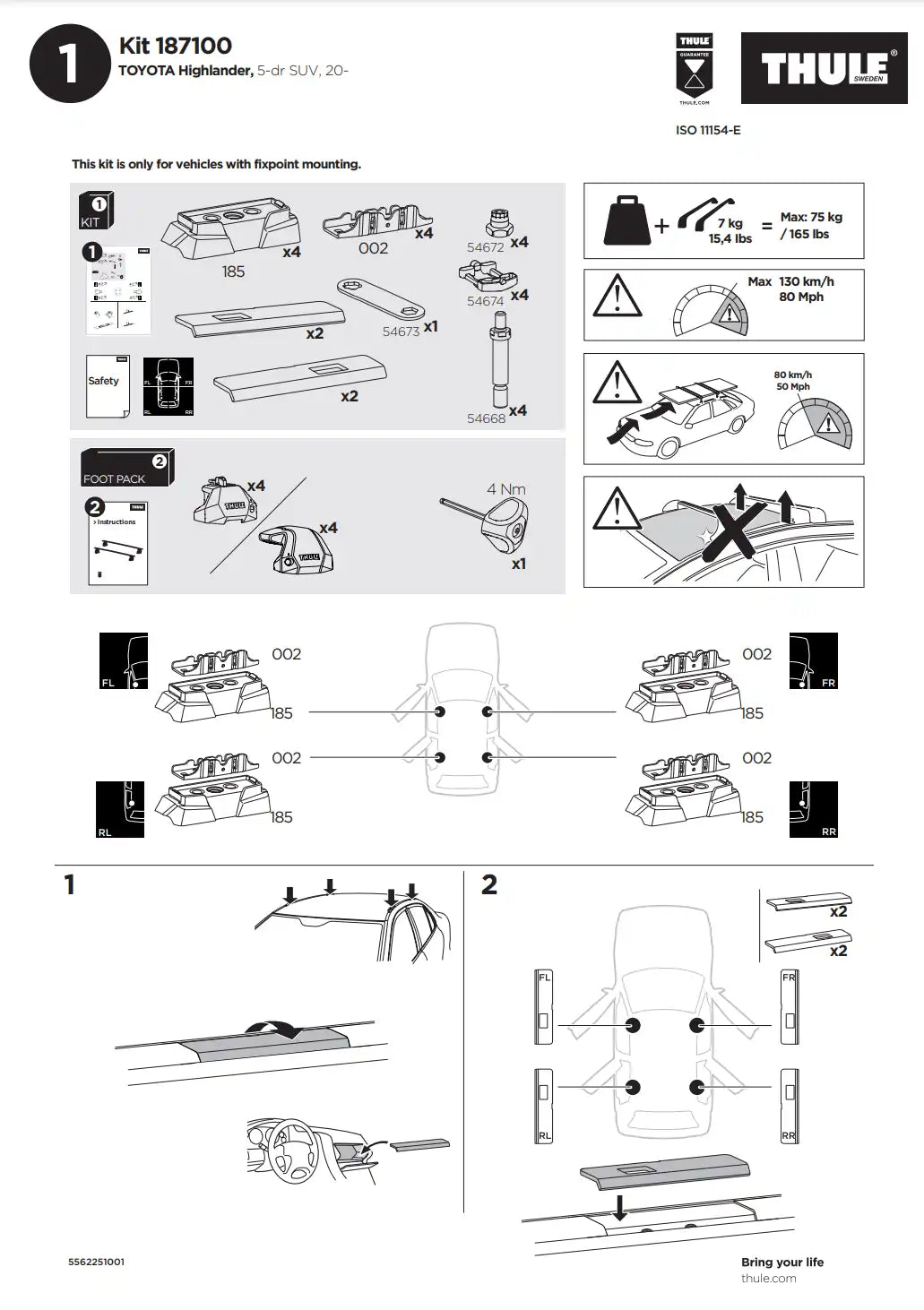 Kit THULE 187100 2 Manual