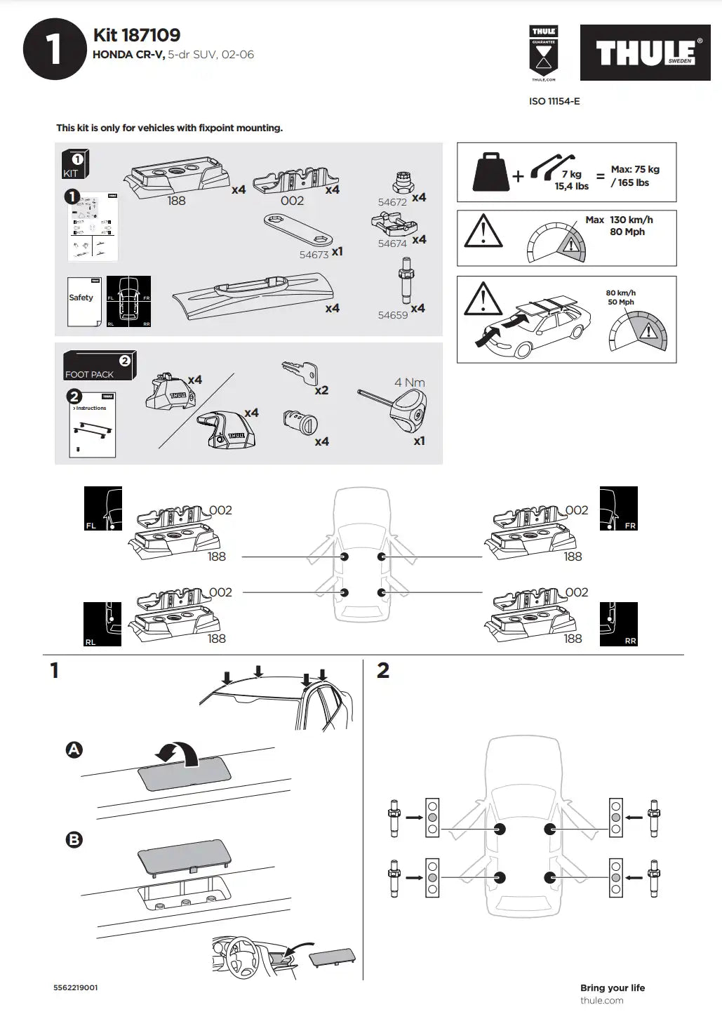 Kit THULE 187109 1 Manual
