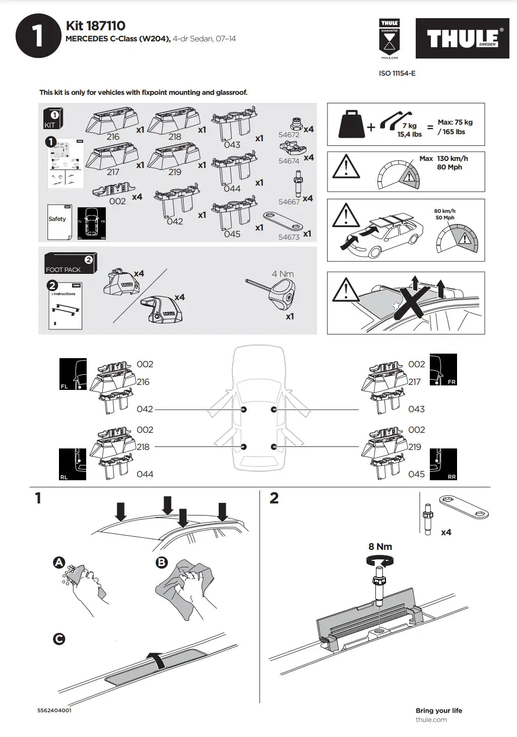 Kit THULE 187110 2 Manual