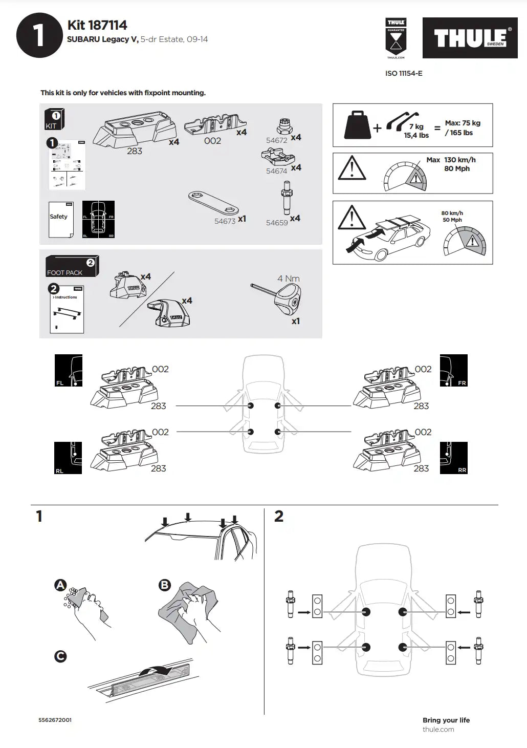 Kit THULE 187114 2 Manual