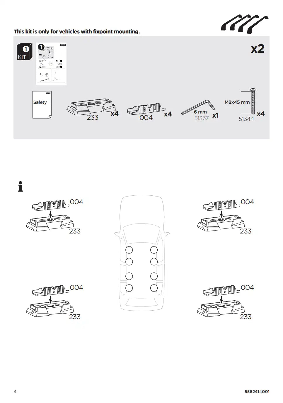 Kit THULE 187119 4 Manual