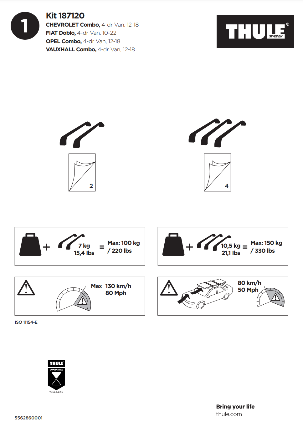 Kit THULE 187120 1 Manual