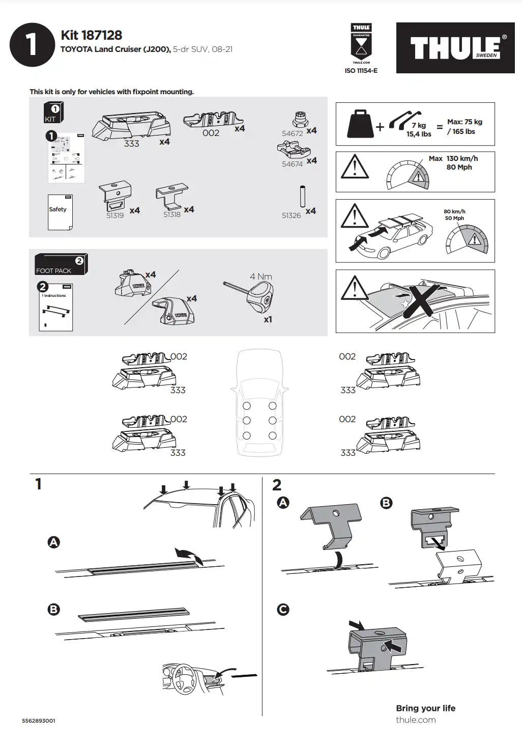 Kit THULE 187128 1 Manual