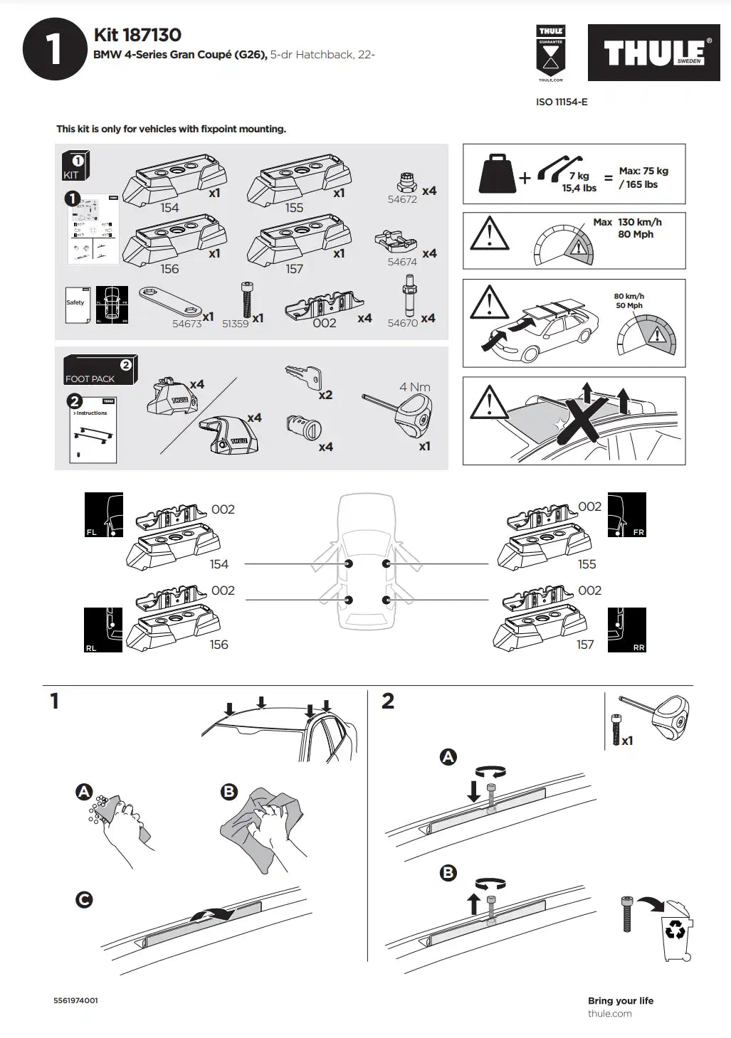 Kit THULE 187130 1 Manual