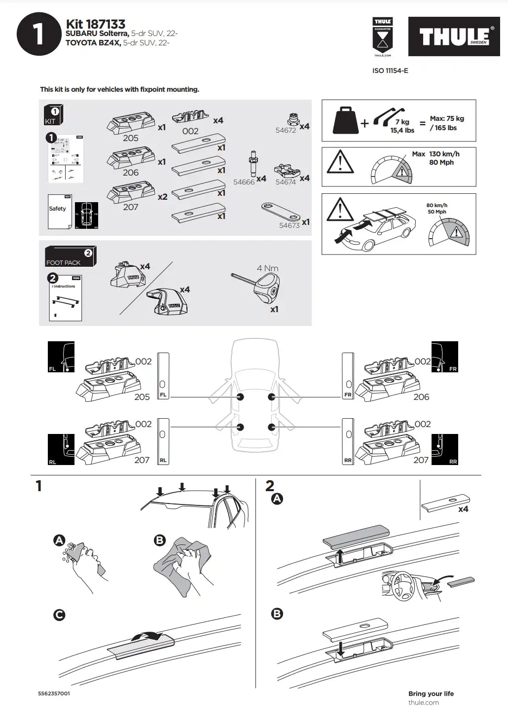Kit THULE 187133 2 Manual