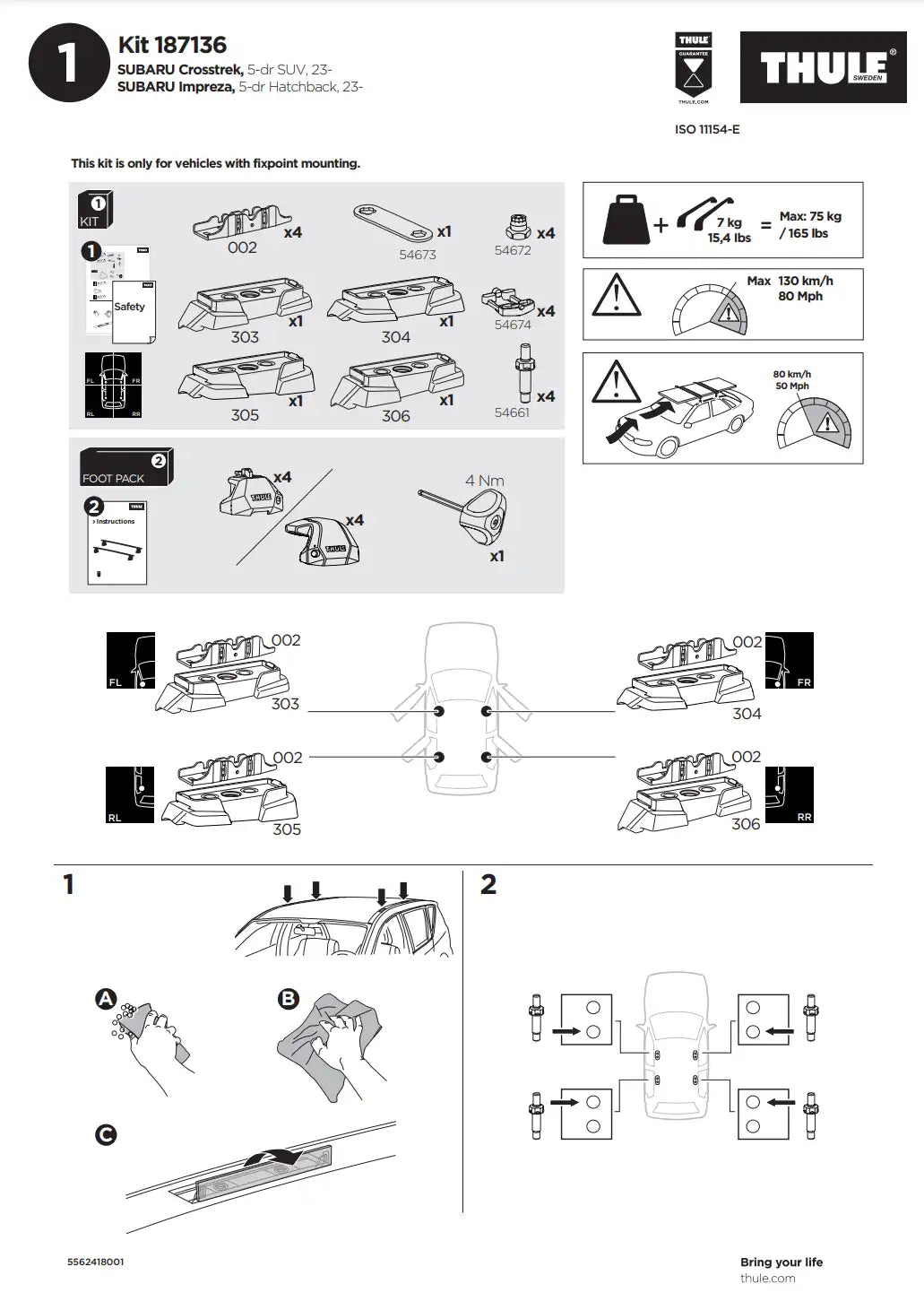 Kit THULE 187136 2 Manual