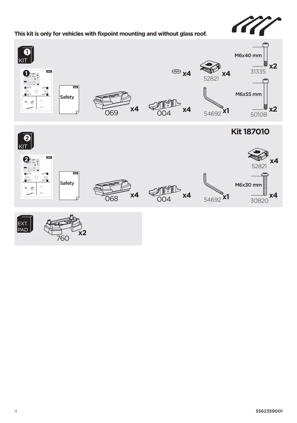 Kit THULE 187137 4 Manual
