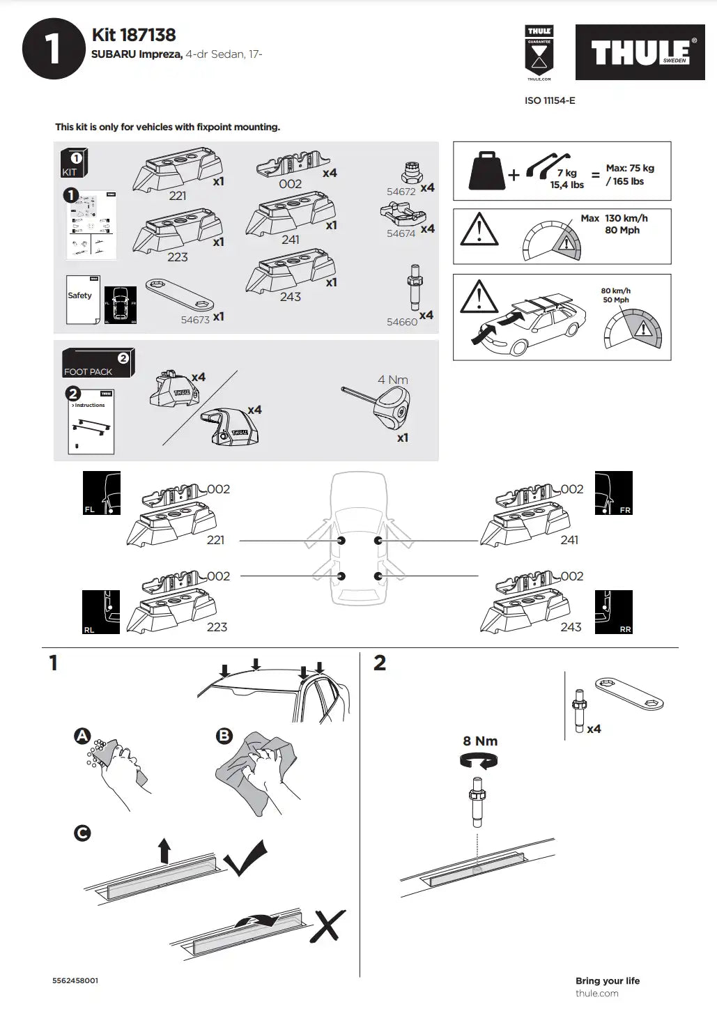 Kit THULE 187138 1 Manual