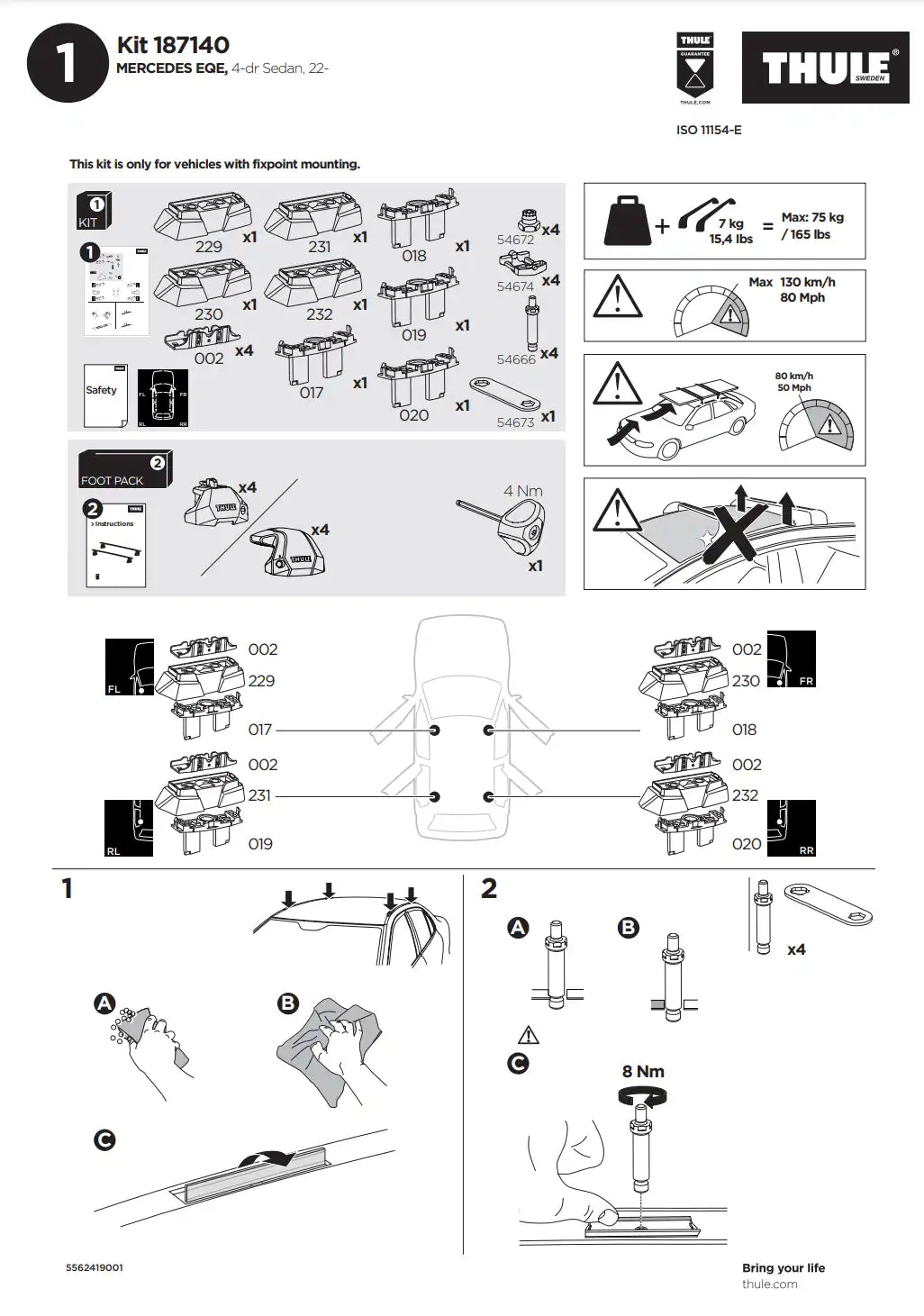 Kit THULE 187140 2 Manual