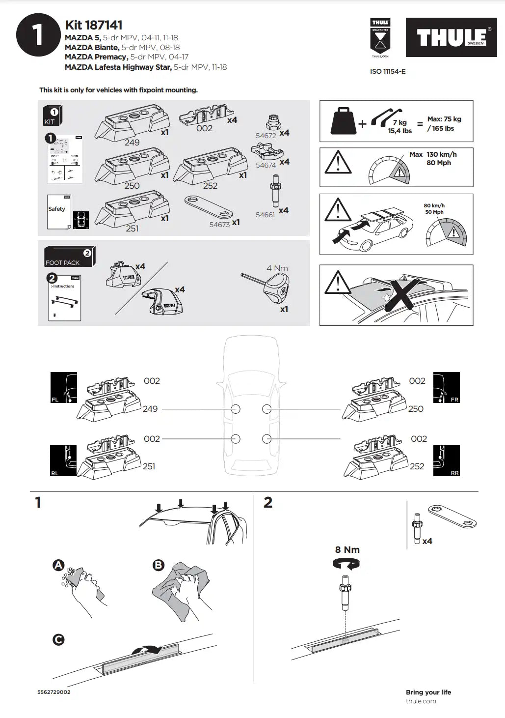 Kit THULE 187141 2 Manual