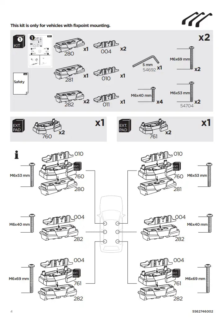 Kit THULE 187153 4 Manual
