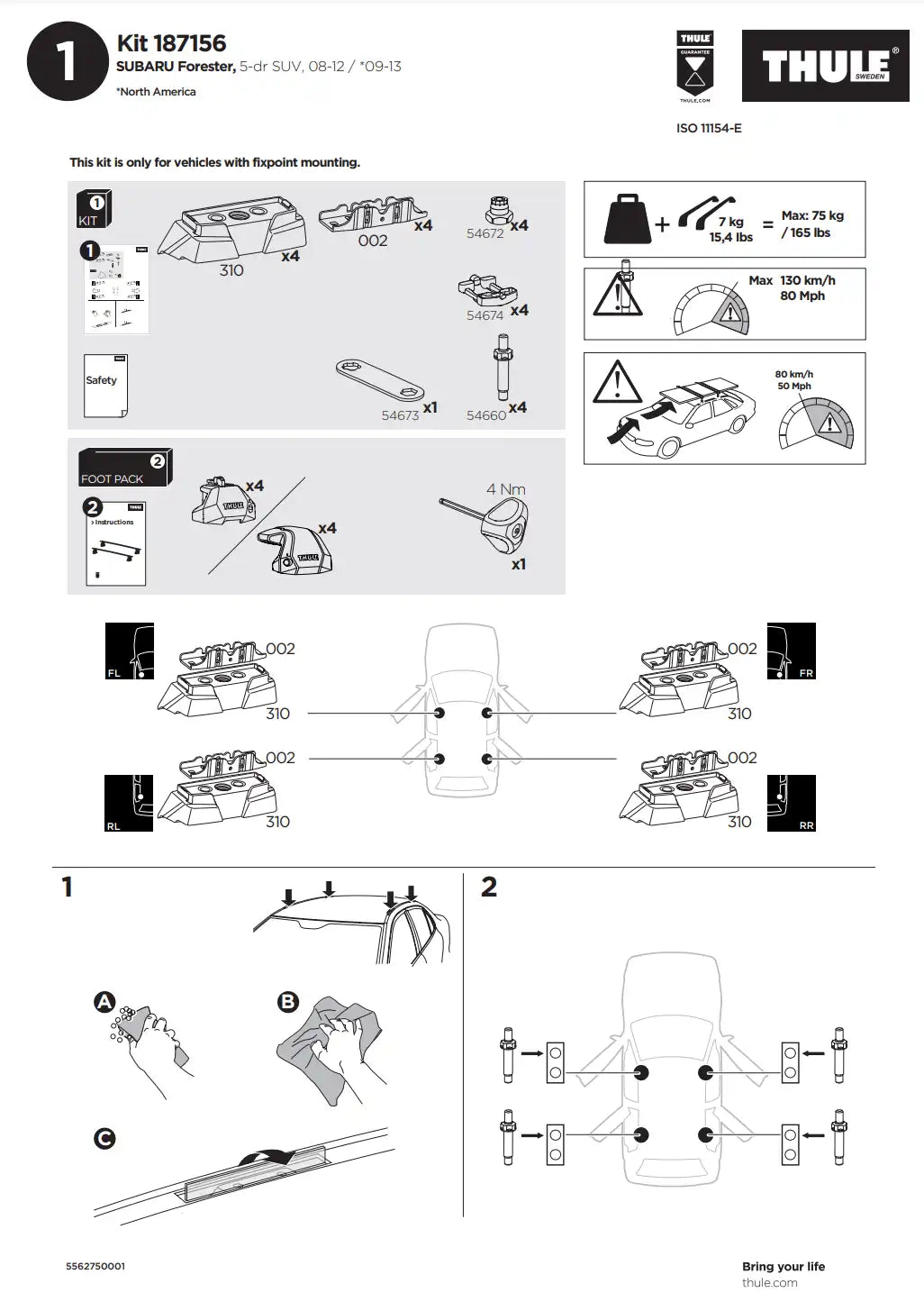 Kit THULE 187156 1 Manual