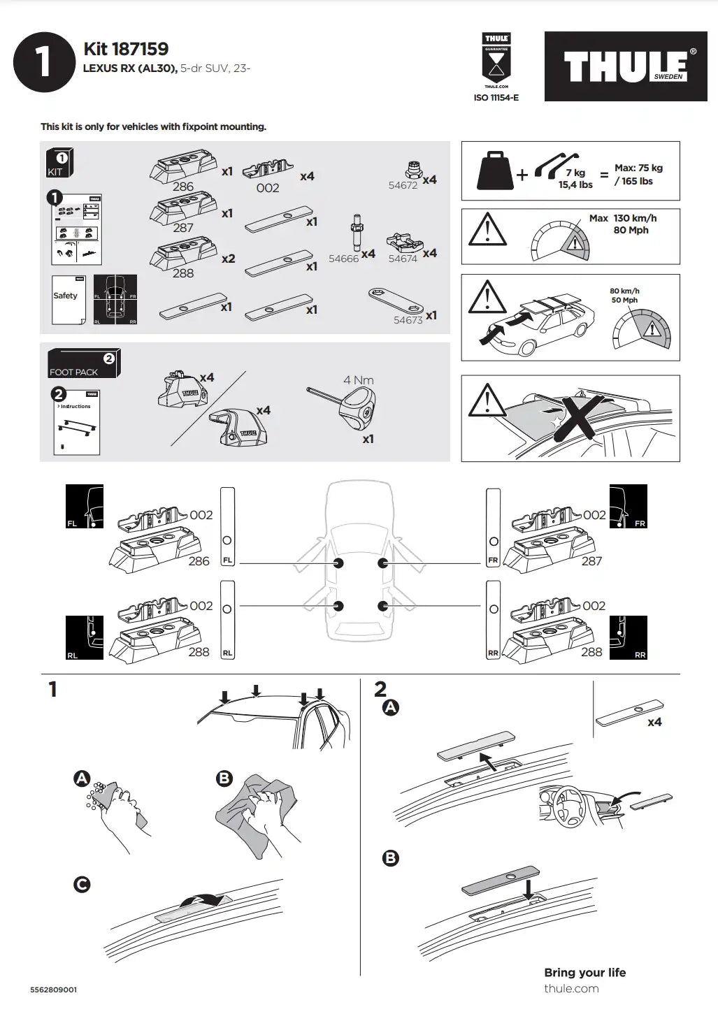 Kit THULE 187159 2 Manual